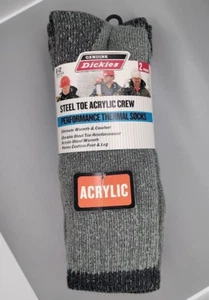 Genuine Dickies Acrylic Steel Toe Crew Performance Thermal Socks Shoe Size 6-12 - Picture 1 of 2