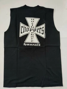 Vintage Mens Large North Shore Choppers Hawaii Tank Top Shirt Black USA Pro Club - Picture 1 of 6