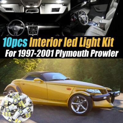 Kit de lâmpada LED super branca interior de carro 10 peças para 1997-2001 Plymouth Prowler - Imagem 1 de 4