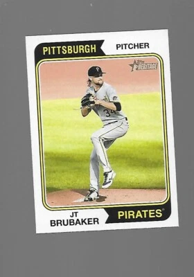 2023  JT Brubaker, Topps Heritage, Short Print - Image 1 of 2