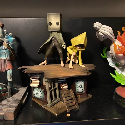 Little Nightmares Mono & Six Collectible Figure Diorama 8.85" Statue Game Art - Image 1 of 4
