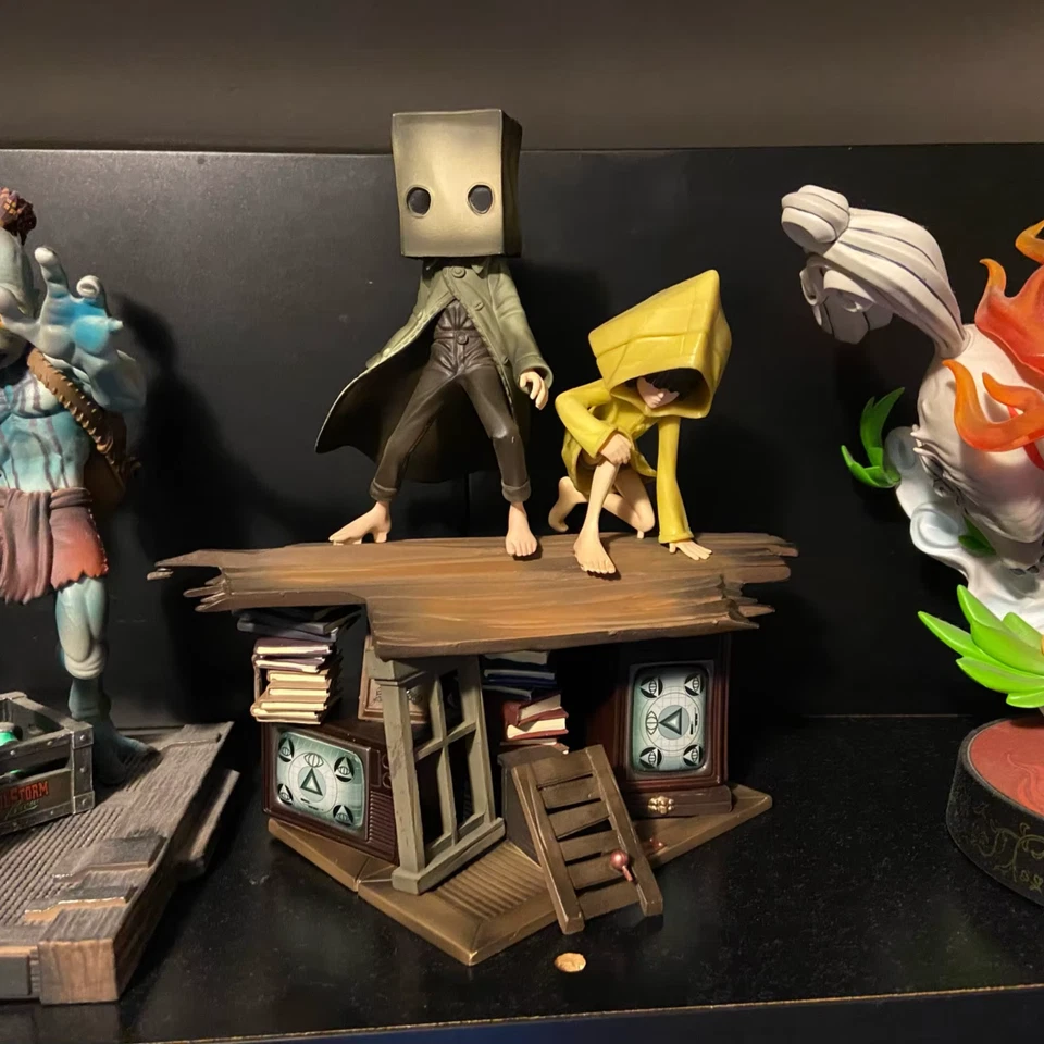 Little Nightmares Mono & Six Collectible Figure Diorama 8.85" Statue Game Art - Image 1 of 4
