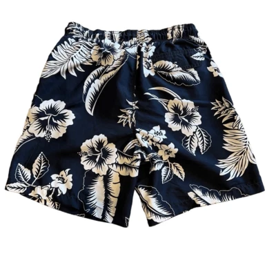 Trader Bay Hawaiian Print Swim Trunks. Navy and White. Size Small. Great Conditi - Image 1 of 4