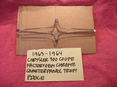 1963-1964 CHRYSLER 300 COUPE FACTORY OEM ONE QUARTER PANEL CHROME TRIM PIECE - Image 1 of 4