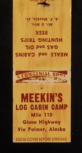 1950er A. F. Meekin's Blockhaus Lager Mahlzeiten Gas und Öl Bier Via Palmer AK MB - Bild 1 von 2