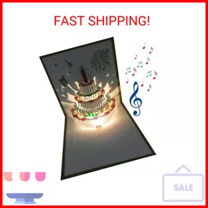3D Pop Up Birthday Cards,Warming LED Light Birthday Cake Music Happy Birthday Ca - Picture 1 of 2