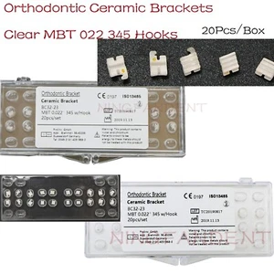YAMEI Ortodoncia Dental Ortodoncia Cerámica Soportes Blanco Transparente MBT Ranura 022 345 Ganchos - Imagen 1 de 35