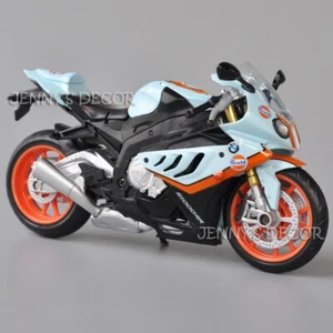 Modelo de motocicleta diecast escala 1:12 juguete BMW S1000RR bicicleta deportiva Gulf réplica - Imagen 1 de 9