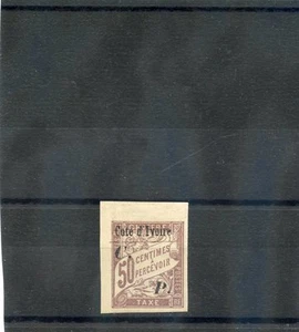 IVORY COAST Sc Q32(YT CP18)*VF LH 1905 50c LILAC, PARCEL POST, MARGIN COPY $200 - Picture 1 of 1