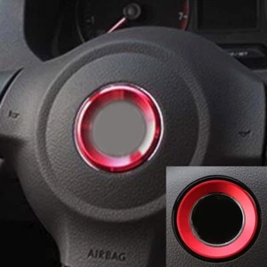 RED Aluminum Alloy Steering Wheel Emblem Ring Trim Fits Golf Jetta Passat Tiguan - Bild 1 von 1