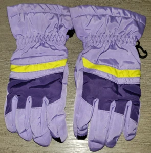 LANDS END girls PURPLE WINTER GLOVES gripper bottoms size small 4 5/6 to 5 1/4 - Picture 1 of 2