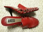 Gorgeous SAMMY Red LEATHER Women's Size 6.5 Heel Slides Mules Clogs 
