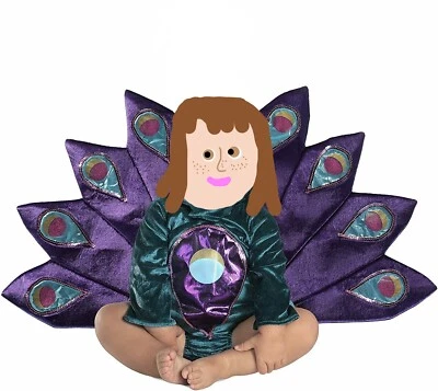 PRINCESS PARADISE MULTICOLOR PEACOCK PLUSH BODYSUIT HALLOWEEN COSTUME 18M 24M 2T - Image 1 of 4