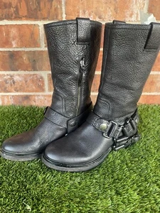 ⭐️Miu Miu schwarze halbhohe Lederstiefel⭐️Größe 36 1/2⭐️Biker Boots⭐️5U7773⭐️ - Bild 1 von 22