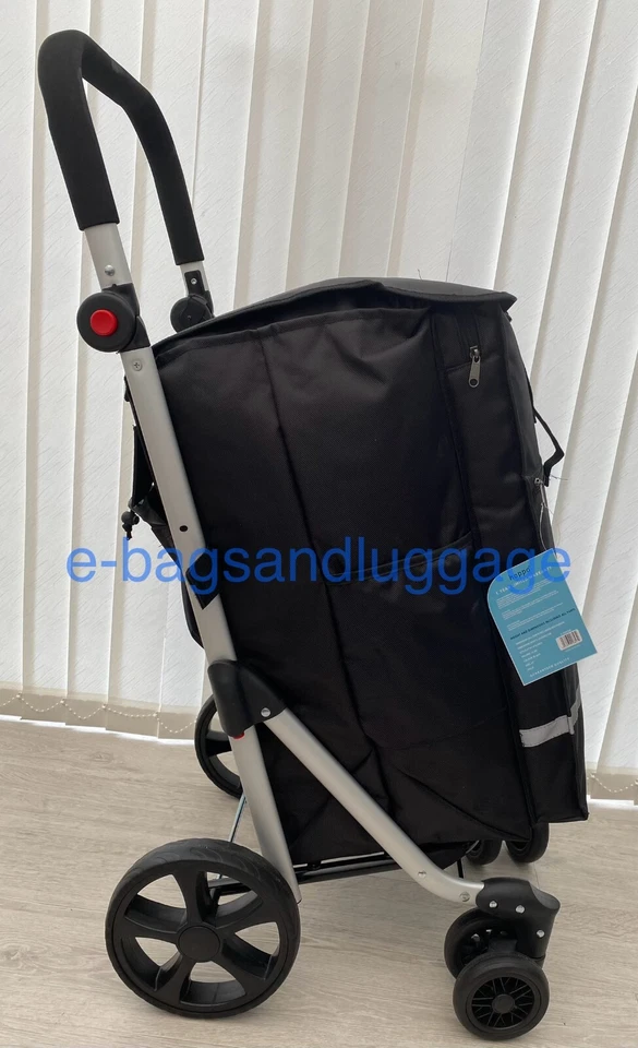 Shopping Trolley/Cart Freezer Section Light Foldable 6 Wheels XXL 74.4L Hoppa UK
