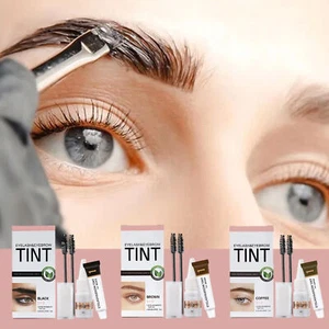 Eyebrow Eyelash Eye Lash Brow Tint Full Kit Dye Cream Long Lasting - Picture 1 of 15