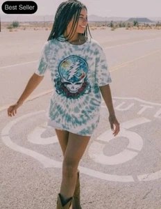 Junk Food Clothing Grateful Dead Sun Moon Tie Dye Vintage Tee T-Shirt XS - Picture 1 of 6