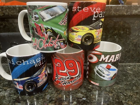 NASCAR Coffee Tea Mug Cup Harvick Waltrip Park Martin Laborite Cover