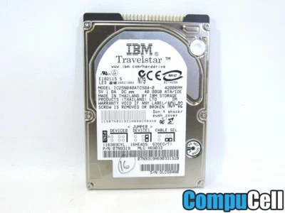 Hitachi 40GB Internal 4200RPM 2.5" Laptop Hard Drive HD IC25N040ATCS04-0 *AS IS* - Image 1 of 4