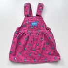 OshKosh B’Gosh Vintage Pink Floral Corduroy Overall Dress Toddler Girl 2T