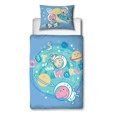 Juego de funda nórdica Peppa Pig Junior George Stars Space panel de ropa de cama para cuna para niños pequeños Foto 1 de 2