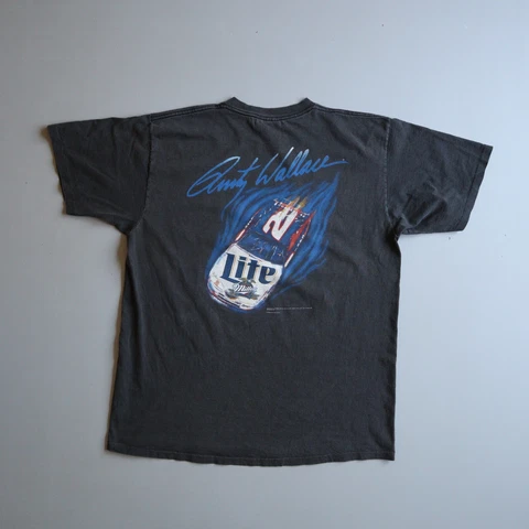 Vintage NASCAR T Shirt Mens XL 90s Miller Lite Racing Faded Distressed 90s Cover