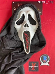 Máscara facial fantasma firmada por Neve Campbell 25 aniversario Beckett certificado de autenticidad Scream Sidney - Imagen 1 de 9