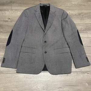 Hugo Boss Jayden1 Mens  Wool Blazer Jacket Pencil Birdseye Elbow Patch Sz 38R - Picture 1 of 11