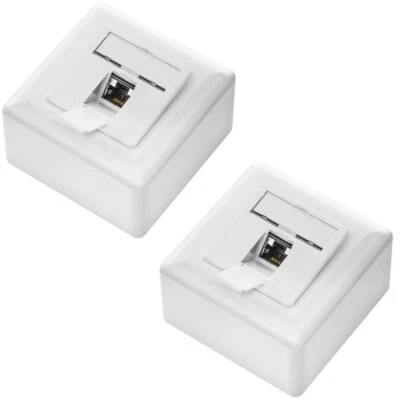 2x Netzwerkdose CAT6a Datendose 1x RJ45 Netzwerk LAN DSL Dose Aufputz Unterputz - Bild 1 von 4