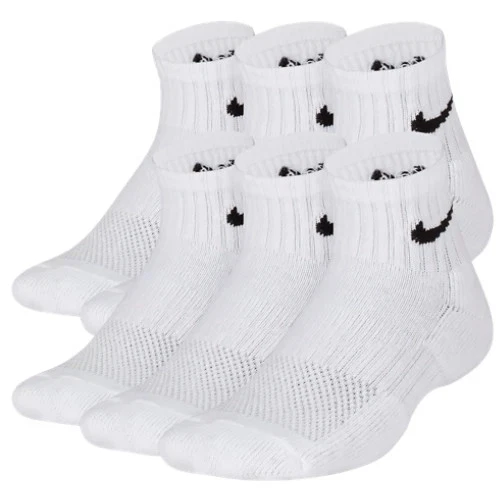 NIKE Kids' Everyday Cushioned Ankle Socks (6 Pairs) YTH5Y-7Y WMN 6-10 MEN 6-8