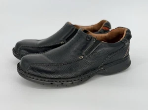 Clarks Unstructuredm Un.Seal Herren Schwarz Leder Slipper Bequem Schuhe Größe 9,5 - Bild 1 von 6