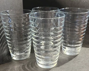 "Juego de 4 vasos de vidrio transparente Duralex Beehive de colección, hechos en Francia, 5,5"" de alto" - Imagen 1 de 8