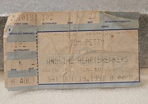 TOM PETTY AND THE HEARTBREAKERS - Oct. 19, 1991 - CONCERT TICKET STUB - Picture 1 of 2
