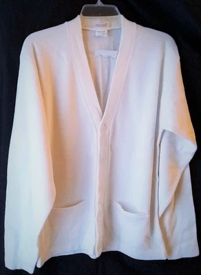 CÁRDIGAN CHEROKEE BLANCO MARFIL BOTÓN DELANTERO BOLSILLOS SUÉTER MEDIANO PEQUEÑO BUSTO 40" Foto 1 de 4