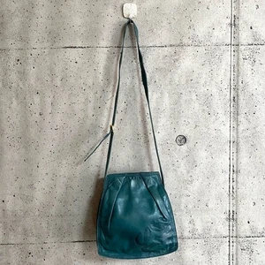 Loewe Anagram Nappa leather  Shoulder Bag Leather Green Authentic - Picture 1 of 10