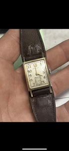 Orologio Hamilton Brockton oro massiccio 10 carati premio Owens Illinois 1 proprietario - Foto 1 di 4