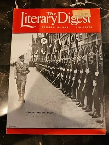 October 19, 1935 Literary Digest Adolf Hitler W/ German League Magazine - Picture 1 of 15