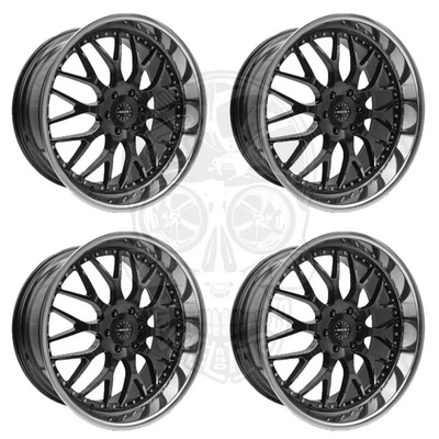 4- Esko Wheels Esko 4.0, 24x9/24x11 BLack Face Polished Lip 6x139.7 - Image 1 of 4
