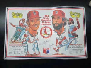 1983 VINTAGE PANTERA'S PIZZA PLACEMAT OF 1982 WORLD CHAMPION CARDINALS/SUTTER - Picture 1 of 5