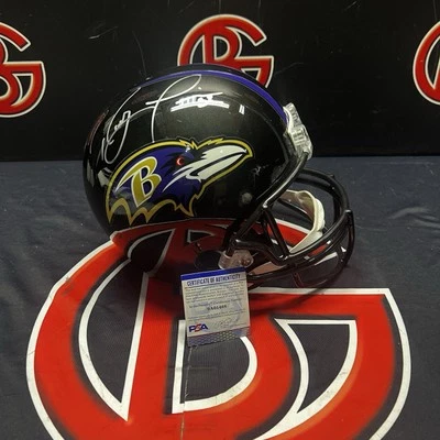 Ray Lewis Autographed Baltimore Ravens Signed Proline Replica Helmet PSA - Image 1 of 4