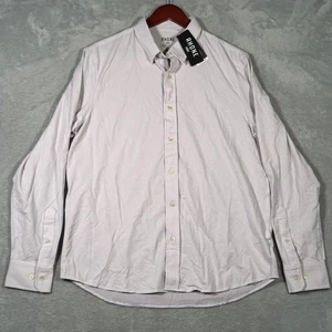 Rhone Commuter Shirt Mens Large Light Gray Long Sleeve Button Down Stretch Tech - Picture 1 of 9