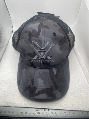 Vortex Optics Logo Cap Hat Black Camo Mesh Back NWT SnapBack OSFA - Image 1 of 4