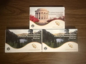 2017 2019(2) America The Beautiful Quarters Proof Sets With COAs and Boxes - Picture 1 of 7