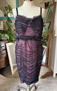 Z Cavaricci Mujer 18 Negro Acanalado Rosa Forrado Bodycon Vestido Vaina - Imagen 1 de 7