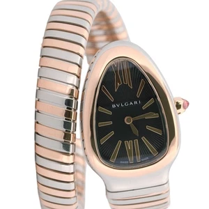 2024 PAPERS BVLGARI Bulgari Serpenti Tubogas 35mm 18K Rose Gold Steel 102123 BOX - Picture 1 of 5