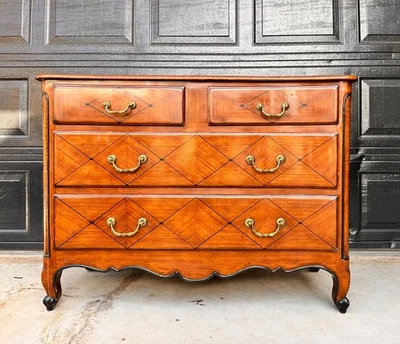 French Provincial Style Solid Mahogany Chest of Drawers - Image 1 of 4