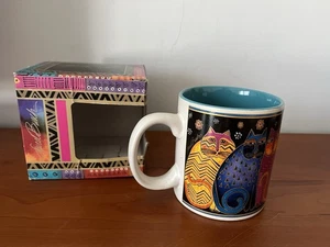 Laurel Burch Fantastic Felines Coffee Mug 14oz Whimsical Cats Art 2014 NIB - Picture 1 of 10