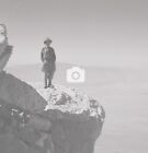 Man Standing On Edge Of A Cliff Sierra Nevada Mountains 1940s *Original Negative