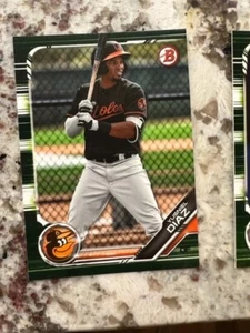 Tarjeta de novato Bowman Camo Prospect 2019 Baltimore Orioles Yusniel Diaz #BP-109 - Imagen 1 de 1