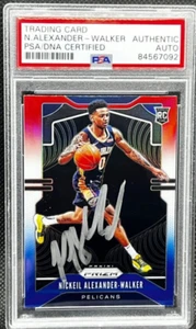 NICKIEL ALEXANDER-WALKER auto 2019 PANINI RWB NBA HOOPS ROOKIE CARD w/COA PSA - Picture 1 of 2